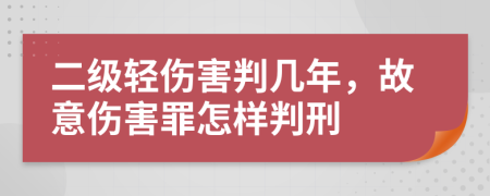 二級(jí)輕傷害判幾年，故意傷害罪怎樣判刑