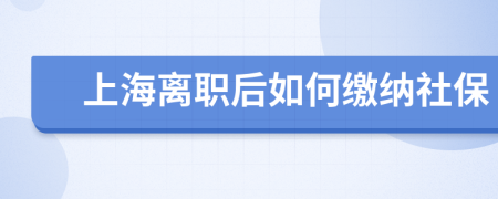 上海離職后如何繳納社保