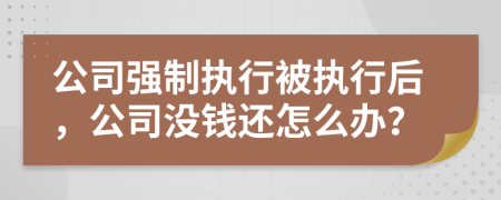 公司強制執(zhí)行被執(zhí)行后，公司沒錢還怎么辦？