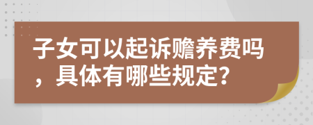 子女可以起訴贍養(yǎng)費(fèi)嗎，具體有哪些規(guī)定？