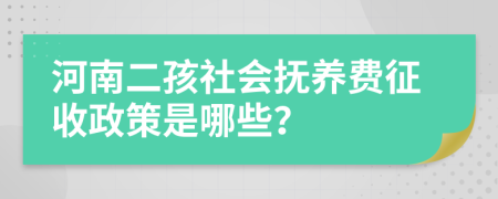 河南二孩社會(huì)撫養(yǎng)費(fèi)征收政策是哪些？