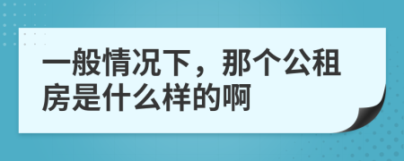 一般情況下，那個(gè)公租房是什么樣的啊