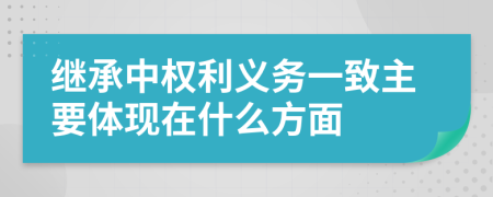繼承中權(quán)利義務(wù)一致主要體現(xiàn)在什么方面