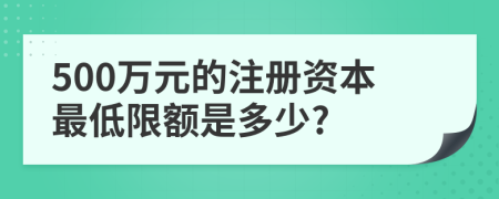 500萬元的注冊資本最低限額是多少?