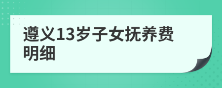 遵義13歲子女撫養(yǎng)費明細