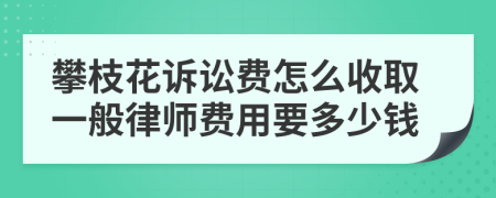 攀枝花訴訟費怎么收取一般律師費用要多少錢