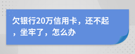 欠銀行20萬信用卡，還不起，坐牢了，怎么辦