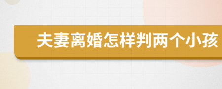 夫妻離婚怎樣判兩個(gè)小孩