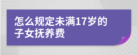 怎么規(guī)定未滿17歲的子女撫養(yǎng)費(fèi)