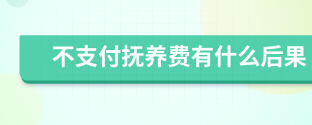 不支付撫養(yǎng)費(fèi)有什么后果