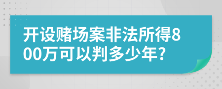 開設賭場案非法所得800萬可以判多少年?