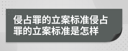侵占罪的立案標(biāo)準(zhǔn)侵占罪的立案標(biāo)準(zhǔn)是怎樣