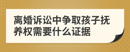離婚訴訟中爭取孩子撫養(yǎng)權(quán)需要什么證據(jù)