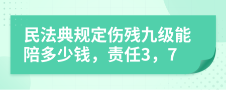 民法典規(guī)定傷殘九級(jí)能陪多少錢，責(zé)任3，7