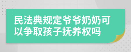 民法典規(guī)定爺爺奶奶可以爭(zhēng)取孩子撫養(yǎng)權(quán)嗎