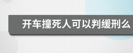開(kāi)車撞死人可以判緩刑么