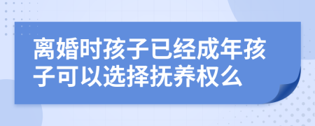 離婚時(shí)孩子已經(jīng)成年孩子可以選擇撫養(yǎng)權(quán)么