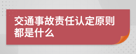 交通事故責(zé)任認(rèn)定原則都是什么