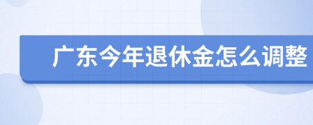 廣東今年退休金怎么調(diào)整