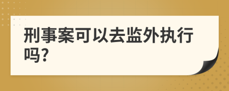 刑事案可以去監(jiān)外執(zhí)行嗎?