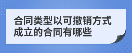 合同類型以可撤銷方式成立的合同有哪些