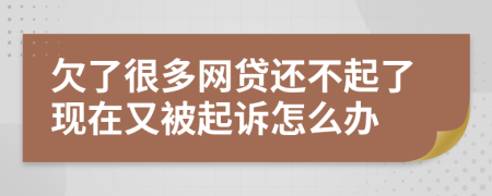 欠了很多網(wǎng)貸還不起了現(xiàn)在又被起訴怎么辦