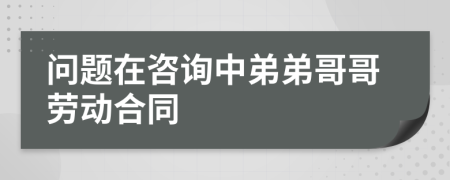 問題在咨詢中弟弟哥哥勞動(dòng)合同