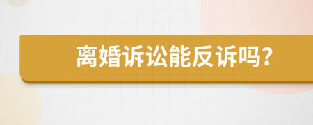 離婚訴訟能反訴嗎？