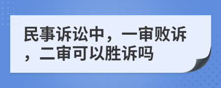 民事訴訟中，一審敗訴，二審可以勝訴嗎