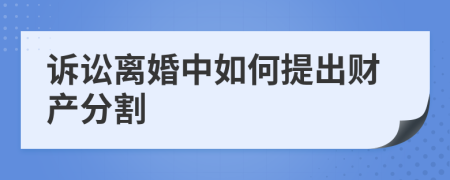 訴訟離婚中如何提出財(cái)產(chǎn)分割