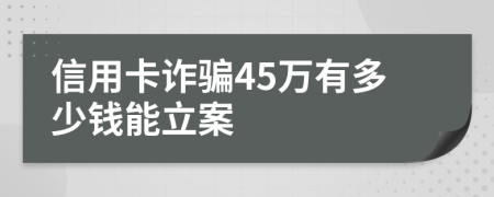 信用卡詐騙45萬有多少錢能立案