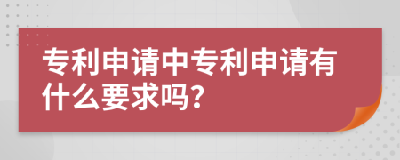 專利申請中專利申請有什么要求嗎？