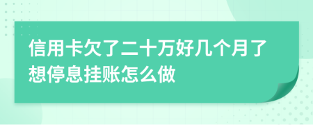 信用卡欠了二十萬好幾個(gè)月了想停息掛賬怎么做