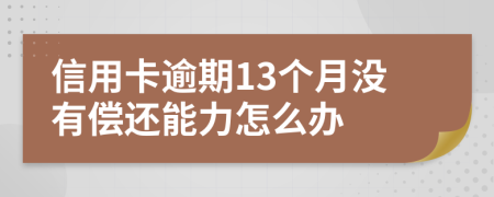 信用卡逾期13個月沒有償還能力怎么辦