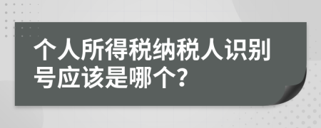 個人所得稅納稅人識別號應(yīng)該是哪個？
