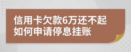 信用卡欠款6萬(wàn)還不起如何申請(qǐng)停息掛賬