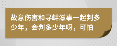 故意傷害和尋釁滋事一起判多少年，會(huì)判多少年呀，可怕