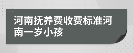 河南撫養(yǎng)費(fèi)收費(fèi)標(biāo)準(zhǔn)河南一歲小孩