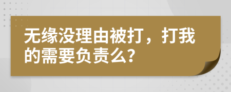 無緣沒理由被打，打我的需要負(fù)責(zé)么？