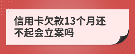 信用卡欠款13個月還不起會立案嗎