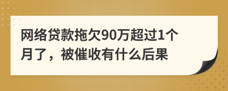 網(wǎng)絡(luò)貸款拖欠90萬超過1個月了，被催收有什么后果