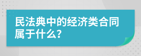 民法典中的經濟類合同屬于什么？