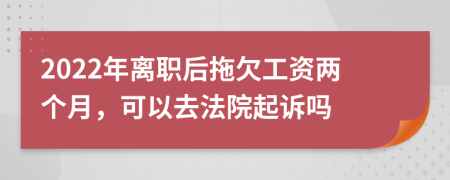 2022年離職后拖欠工資兩個月，可以去法院起訴嗎