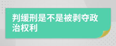 判緩刑是不是被剝奪政治權(quán)利