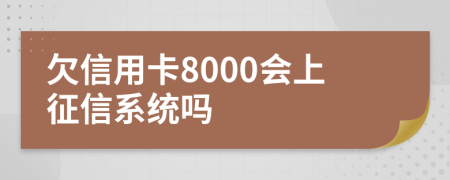 欠信用卡8000會(huì)上征信系統(tǒng)嗎