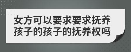 女方可以要求要求撫養(yǎng)孩子的孩子的撫養(yǎng)權(quán)嗎