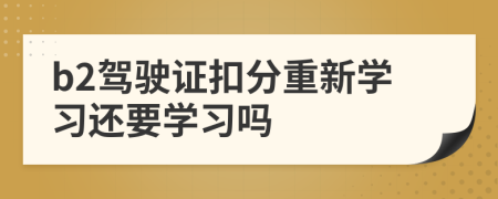b2駕駛證扣分重新學(xué)習(xí)還要學(xué)習(xí)嗎