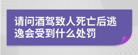 請(qǐng)問(wèn)酒駕致人死亡后逃逸會(huì)受到什么處罰