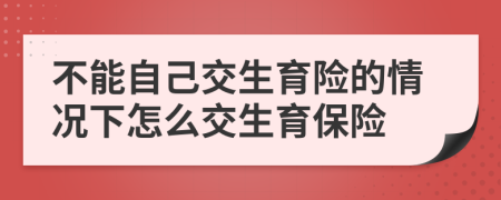 不能自己交生育險(xiǎn)的情況下怎么交生育保險(xiǎn)