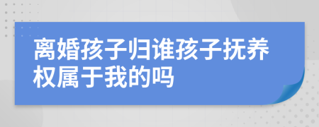 離婚孩子歸誰孩子撫養(yǎng)權(quán)屬于我的嗎